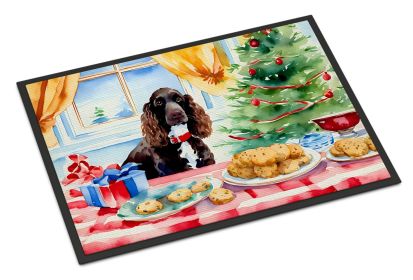NEW American Water Spaniel Christmas Cookies Doormat Front Door Mat Indoor Outdoor Rugs for Entryway, Non Slip Washable Low Pile, 18H X 27W