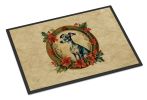 NEW Italian Greyhound Christmas Flowers Doormat Front Door Mat Indoor Outdoor Rugs for Entryway, Non Slip Washable Low Pile, 18H X 27W