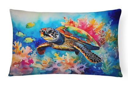 Nautical Collection Throw Pillow Throw Pillow for Indoor Couch Bed Outdoor Patio Washable, Loggerhead Sea Turtle 2807,12Hx16W
