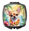 NEW Chihuahua Luau Compact Mirror Decorative Travel Makeup Mirror for Women Girls Gifts Pocket Makeup Mirror Folding Handheld