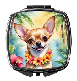 NEW Chihuahua Luau Compact Mirror Decorative Travel Makeup Mirror for Women Girls Gifts Pocket Makeup Mirror Folding Handheld