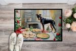 NEW Doberman Pinscher Christmas Cookies Doormat Front Door Mat Indoor Outdoor Rugs for Entryway, Non Slip Washable Low Pile, 18H X 27W
