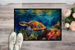 NEW Loggerhead Sea Turtle Doormat Front Door Mat Indoor Outdoor Rugs for Entryway, Non Slip Washable Low Pile, 18H X 27W