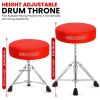 5 Core Drum Throne Comfortable Padded Stool Height Adjustable Music DJ Chair Heavy Duty Seat for Drummer Kids and Adults - DS CH RED