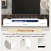 Extended, Minimalist Design TV stand with Color Changing LED Lights, Modern Universal Entertainment Center, High Gloss TV Cabinet for 90+ inch TV