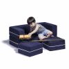 Jaxx Zipline Modular Kids Loveseat & Ottomans, Navy