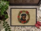 NEW Rottweiler Christmas Flowers Doormat Front Door Mat Indoor Outdoor Rugs for Entryway, Non Slip Washable Low Pile, 18H X 27W