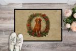 NEW Nova Scotia Duck Tolling Retriever Christmas Flowers Doormat Front Door Mat Indoor Outdoor Rugs for Entryway, Non Slip Washable Low Pile