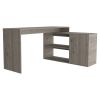 Ridley 2-Shelf L-Shaped Writing Desk Light Gray