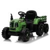 Ride on Tractor with Trailer,24V 400W Powered Electric Tractor Toy w/Remote Control,electric car for kids,Three speed adjustable,Power display, USB
