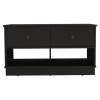 DEPOT E-SHOP Uranus Storage Bench, Two Drawers, Two Open Shelves, Black