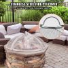 VEVOR Fire Pit Spark Screen Round 27", Reinforced Heavy Duty Steel Metal Cover, Outdoor Firepit Lid