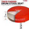 5 Core Drum Throne Comfortable Padded Stool Height Adjustable Music DJ Chair Heavy Duty Seat for Drummer Kids and Adults - DS CH RED