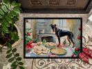 NEW Doberman Pinscher Christmas Cookies Doormat Front Door Mat Indoor Outdoor Rugs for Entryway, Non Slip Washable Low Pile, 18H X 27W