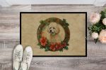 NEW Poodle Christmas Flowers Doormat Front Door Mat Indoor Outdoor Rugs for Entryway, Non Slip Washable Low Pile, 18H X 27W