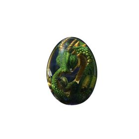 1 Set Lava Dragon Egg Crystal Transparent Resin Statue Luminous Dinosaur Eggs Souvenir Resin Craft Ornamental Home Decor Gifts (Ships From: CN, Color: Green)