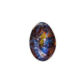 1 Set Lava Dragon Egg Crystal Transparent Resin Statue Luminous Dinosaur Eggs Souvenir Resin Craft Ornamental Home Decor Gifts (Ships From: CN, Color: Blue)