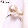 2023 Elegant Pearls Napkin Rings Metal Napkin Holders U-Shaped Napkin Buckle Wedding Gifts Party Christmas Festival Table Decor