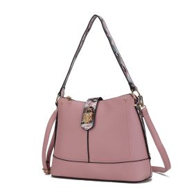 MKF Collection Ezra Snake embossed Vegan Leather Women Shoulder Handbag by Mia K (Material: Vegan Leather, Color: pink)
