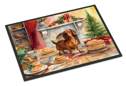 NEW Dachshund Christmas Cookies Doormat Front Door Mat Indoor Outdoor Rugs for Entryway, Non Slip Washable Low Pile, 18H X 27W (Default: Default)