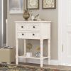 Narrow Console Table, Slim Sofa Table with Three Storage Drawers and Bottom Shelf for Living Room, Easy Assembly